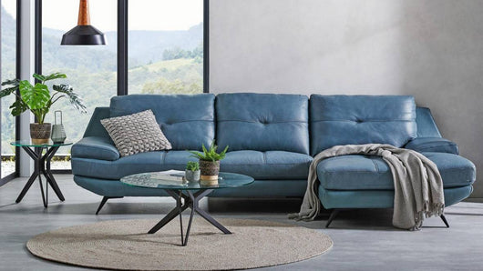 Vitali 3-Seater Leather Sofa with Chaise